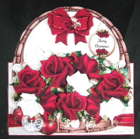 Christmas Floral Basket 04 Shaped Mini Page Kit  by Linda Short