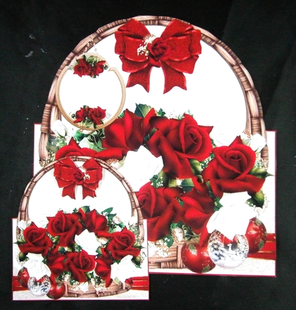 Christmas Floral Basket 04 Shaped Mini Page Kit  by Linda Short
