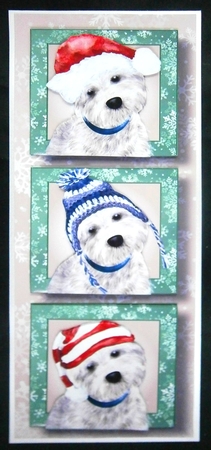 Lge DL Christmas Trio Of Dogs - West Highland Terrier by Linda Short