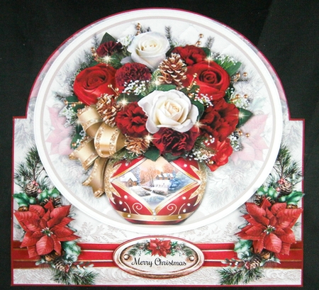 Floral Christmas Vase Shaped Bumper Mini Page Kits  by Linda Short