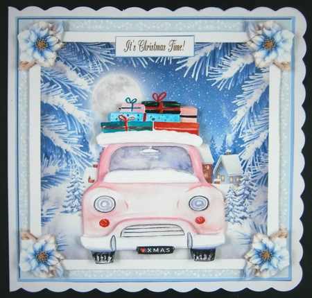 Christmas Gnome 7x7ins Decoupage Topper 12 by Linda Short