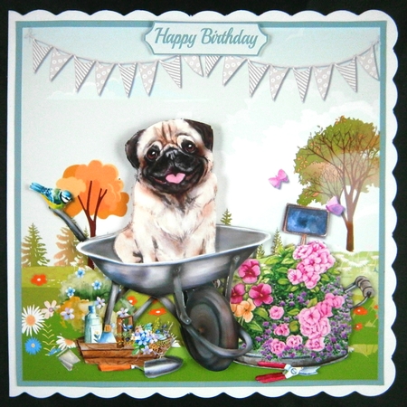 The gardening Pug by Linda Short