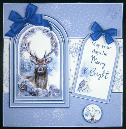 Stag Deer Tent Fold Window Card Front Mini Kit by Linda Short