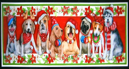 Christmas Dogs Large DL Card by Linda Short