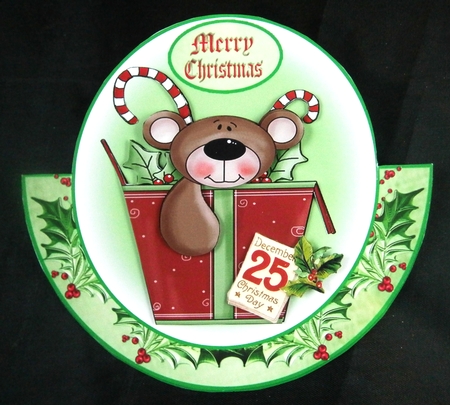 Wobble Card Mini Kit # 17 - Xmas Bear by Linda Short