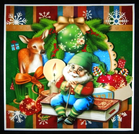 Christmas Elf And Reindeer by Linda Short