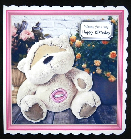 Fizzy moon and flowers card topper by Linda Short