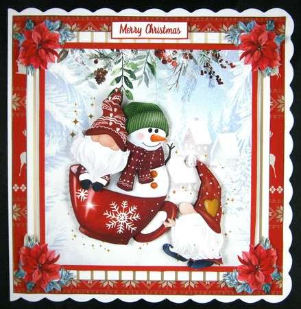 Gnome Sweet Gnome Christmas Decoupage Topper 6 by Linda Short