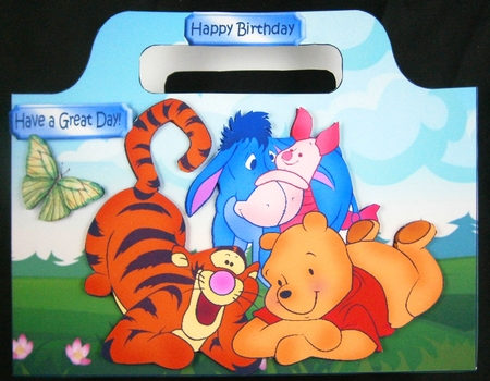 pooh bear and friends just chillin  tote gift bag by Linda Short