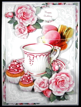 Pink Roses  & Tea TimeBirthday Mini Kit by Linda Short