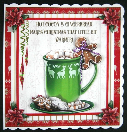 Warm at Christmas 7x7ins Decoupage Topper 2 by Linda Short