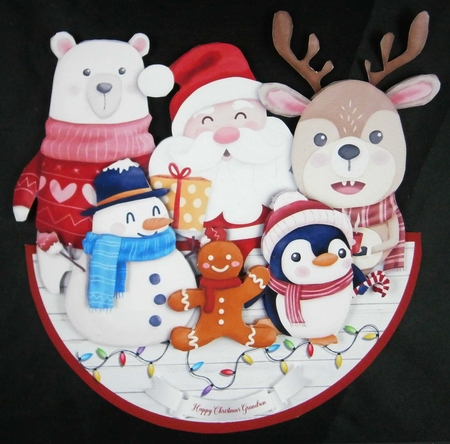 SANTA & FRIENDS ROCKER CARD by Linda Short