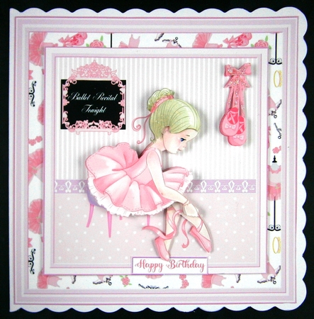 Ballerina Decoupage 7x7ins Topper 1 by Linda Short