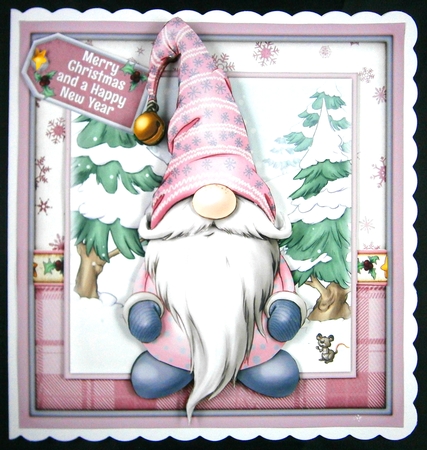 Alfred the Christmas Gnome 4 Sheet Mini Kit Pink by Linda Short