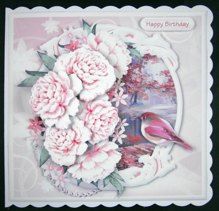 Pink Bouquet - Decoupage Card Mini Kit by Linda Short