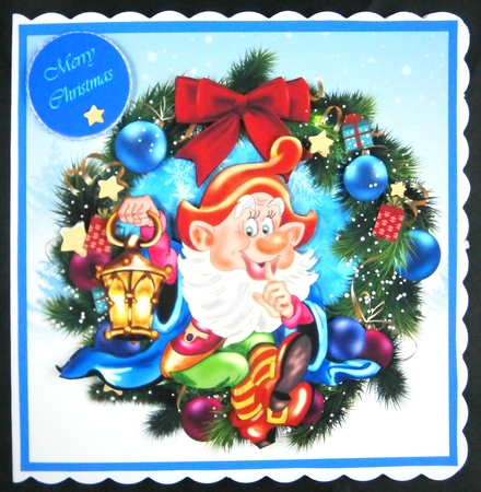 Christmas Elf With Lamp by Linda Short