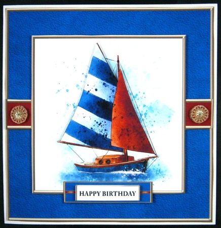 Nautical Birthday Topper Plus Insert by Linda Short