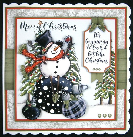 Red Wine Snowman Mini Kit by Linda Short