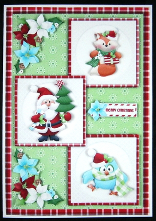 Christmas Critters Three Square Quick Card by Linda Short