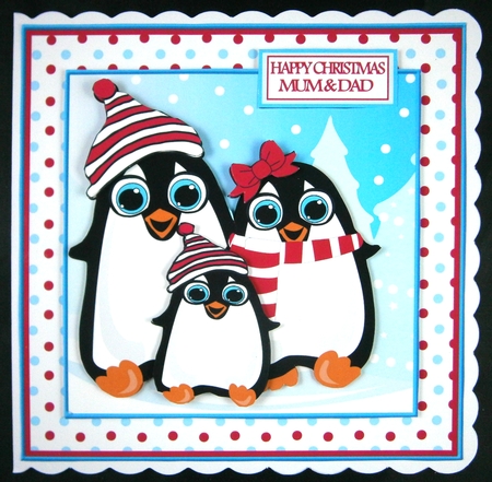 Mr & Mrs Percy Penguin 8x8 Mini Pyramage Kit – x4 A4 sheets by Linda Short
