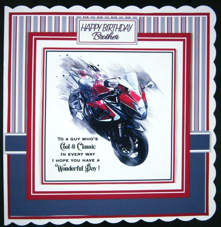 8x8 Card Front -with male sentiments  by Linda Short