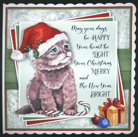 Candy Cane Kitty Mini Kit by Linda Short