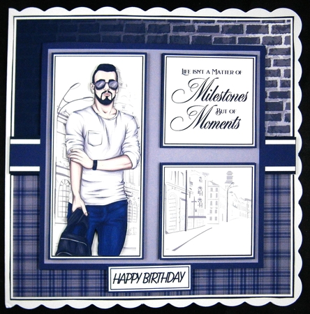 8X8 Life isnt milestones Card Front with sentiments  by Linda Short