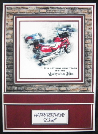 A5 Its not how many miles  Card Front with Toppers and sentiments  by Linda Short