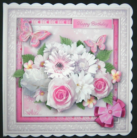 Pink Posy - Decoupage Card Mini Kit by Linda Short