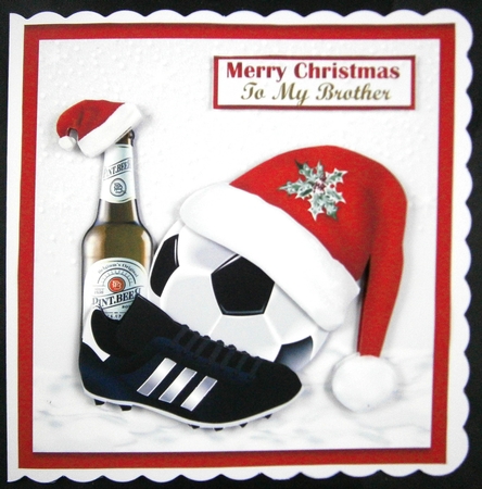 Football And Beer Christmas Card Mini Kit by Linda Short