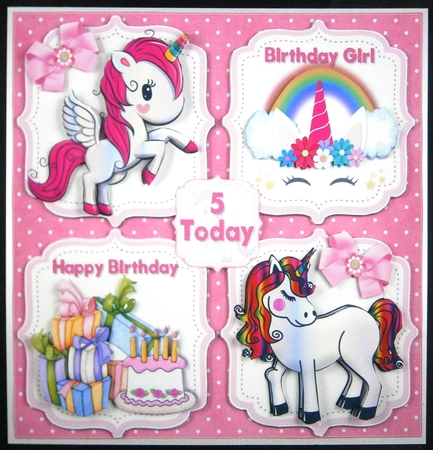 8x8 Unicorn birthday wishes mini kit by Linda Short