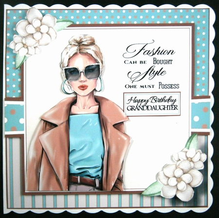 7x7 I posses style Card Front with sentiments  by Linda Short