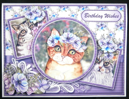Cats And Flowers Mini Kit by Linda Short