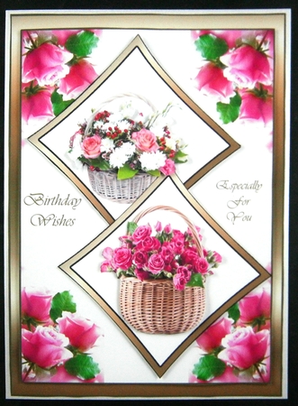 Two squares Baskets of flowers by Linda Short