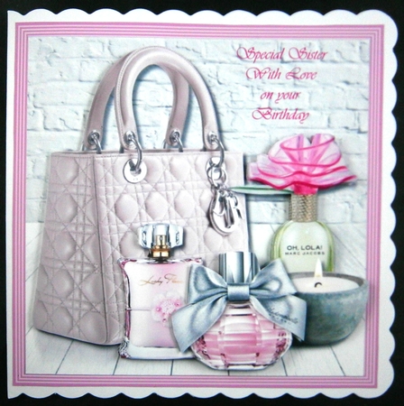 Bag And Perfumes in Pink for Birthday or Mothers Day by Linda Short