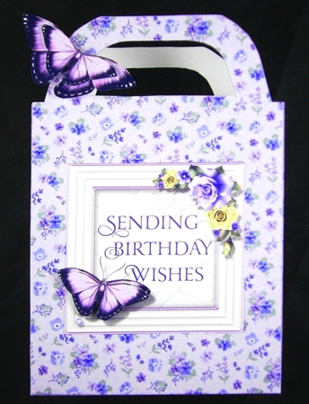 Lavender floral gift bag 1 by Linda Short