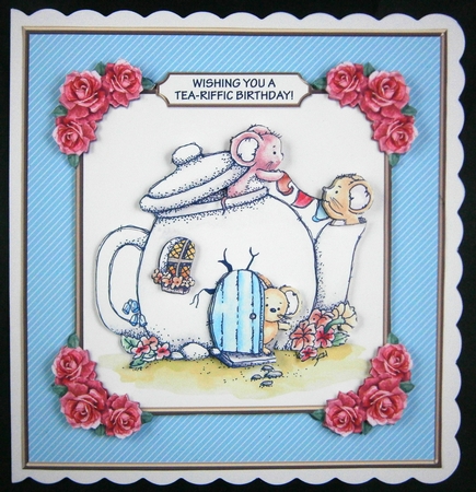 Wishing You A Tea-Riffic Birthday (Blue) by Linda Short