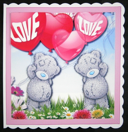 Tatty Teddy Valentines Day card topper by Linda Short