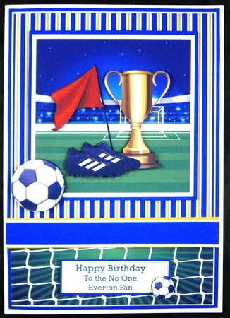 A5 Everton Premier League Card Front Topper and sentiments  by Linda Short