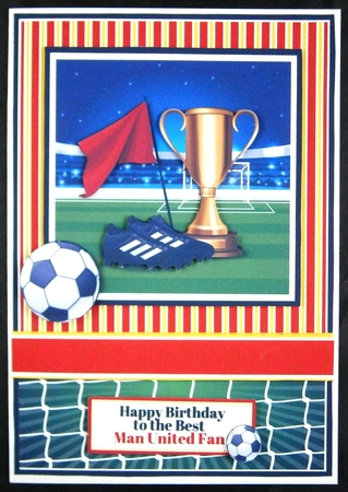 A5 Manchester United Premier League Card Front Topper and sentiments  by Linda Short