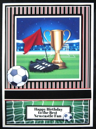 A5 Newcastle United Premier League Card Front Topper and sentiments  by Linda Short