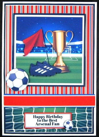 A5 Arsenal Premier League Card Front Topper & sentiments by Linda Short