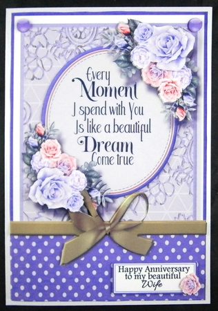 A5 Every Moment Card Front with Topper and sentiments  by Linda Short