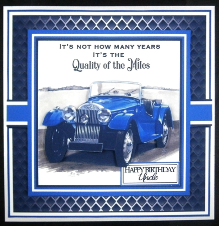 8x8 Quality of Miles Card Front with sentiments  by Linda Short