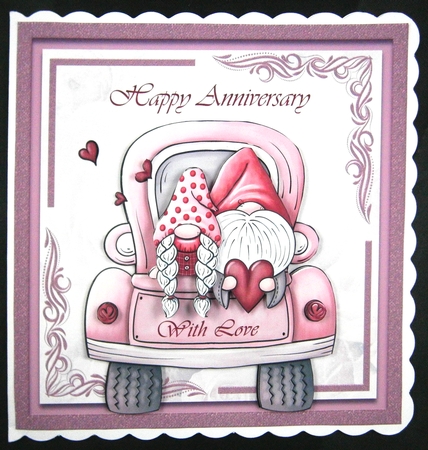 Anniversary Love Gnomes Pink by Linda Short