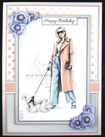 A5 A Gentle Stroll Card Front Topper and sentiments  by Linda Short