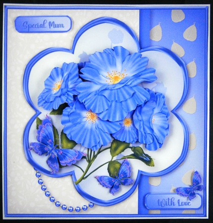 Periwinkle Posy - Decoupage Card Mini Kit by Linda Short