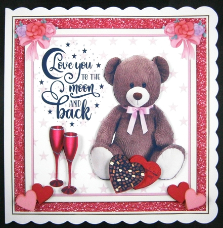 Valentine To the one I love 7x7ins Decoupage Topper by Linda Short
