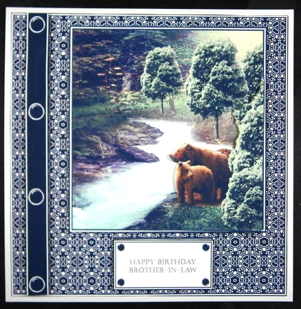 8 x 8 Bears in the woods quick card front by Linda Short