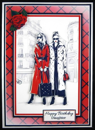 A5 Shopping Friend Card Front Topper & Sentiments  by Linda Short